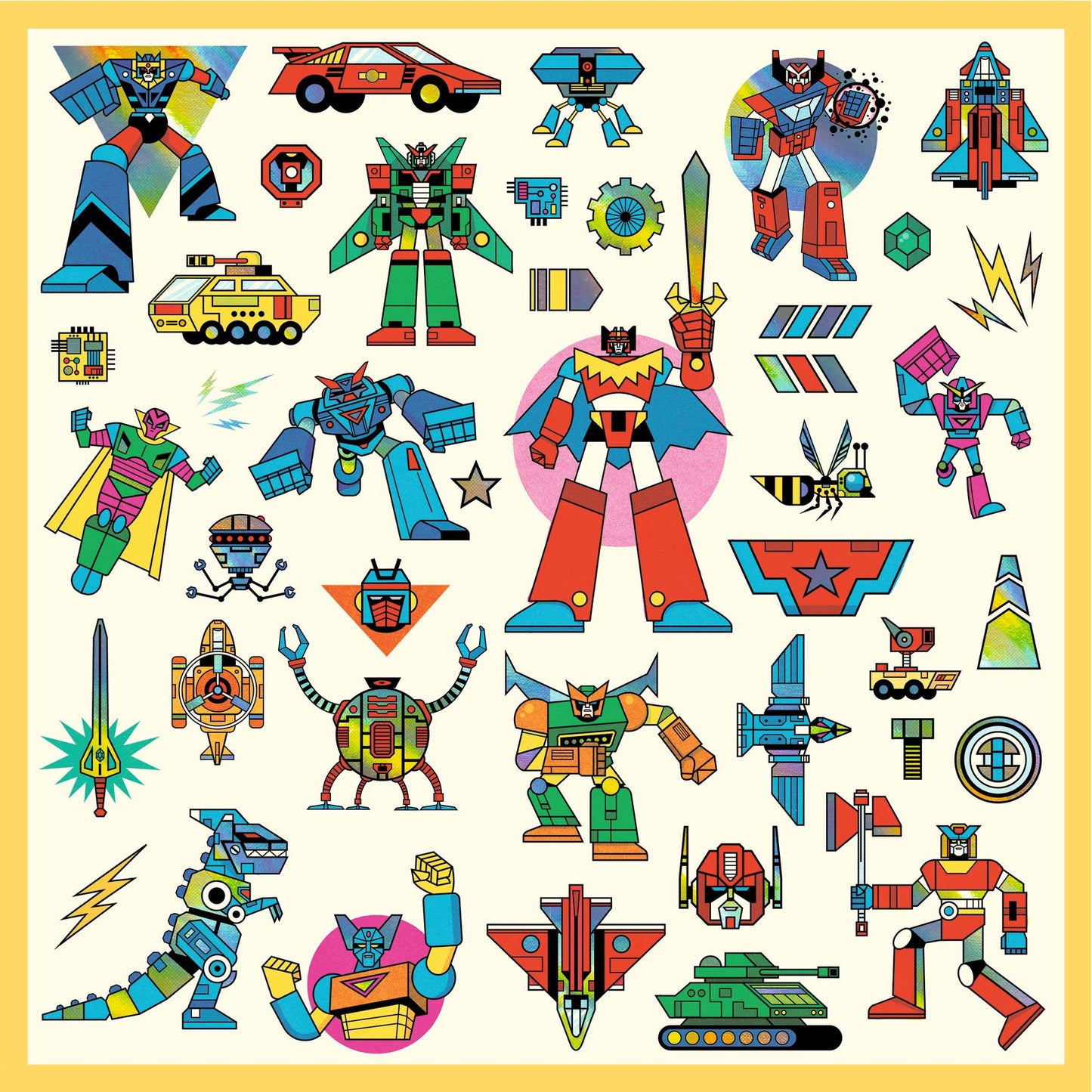 Metallic Stickers - Robots