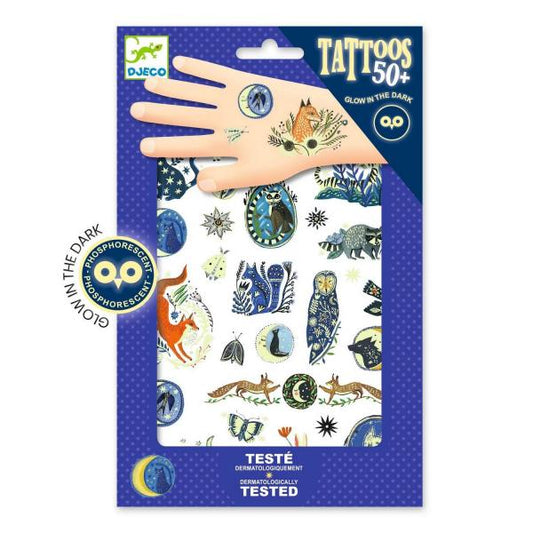 Tattoos lichtgevend bosdieren
