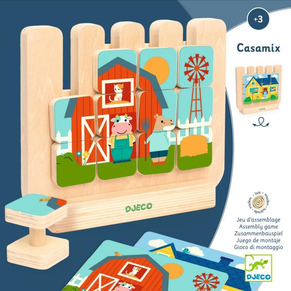 Houten puzzel Casa Mix 2 x 12 stukjes
