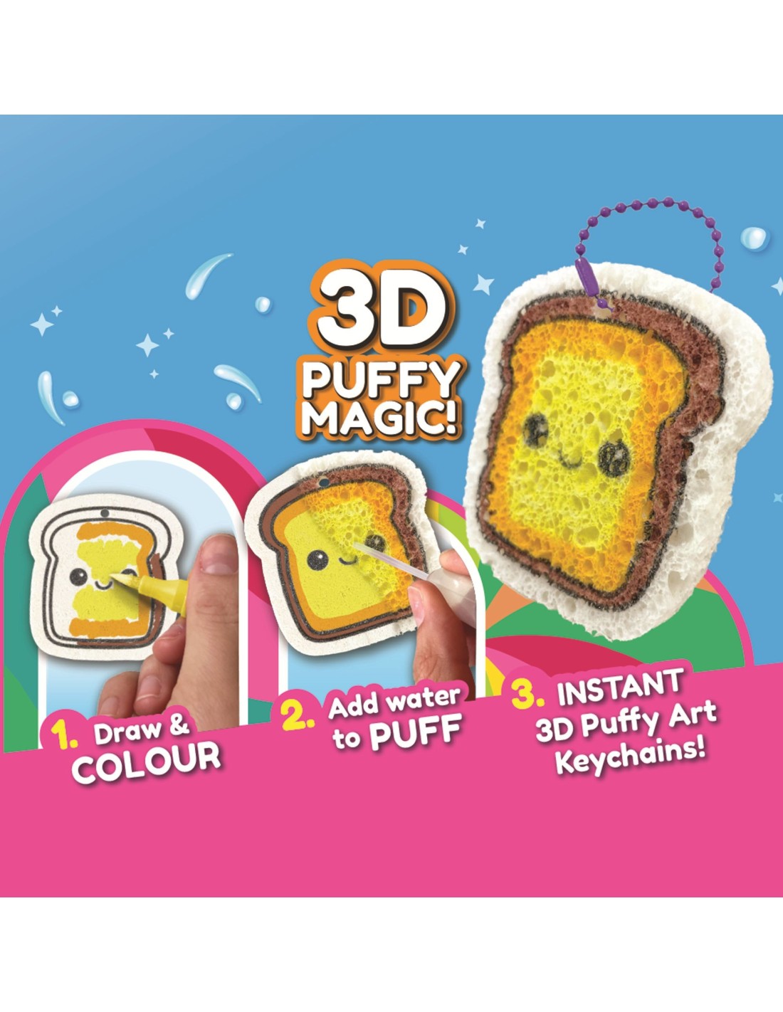 Puffy Art - Foodies zelf sleutelhangers maken - Large pack