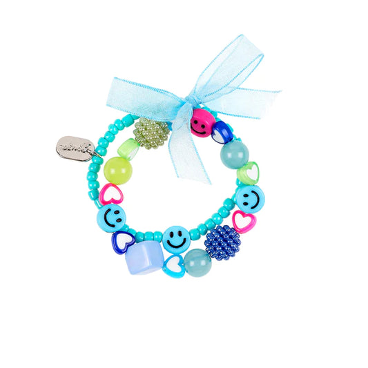 Armband Charlena smiley blauw