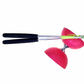 Diabolo van roze rubber met aluminium handstokken
