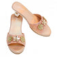 Slippers met hoge hak - Clarisse metallic zalm, maat 27-28