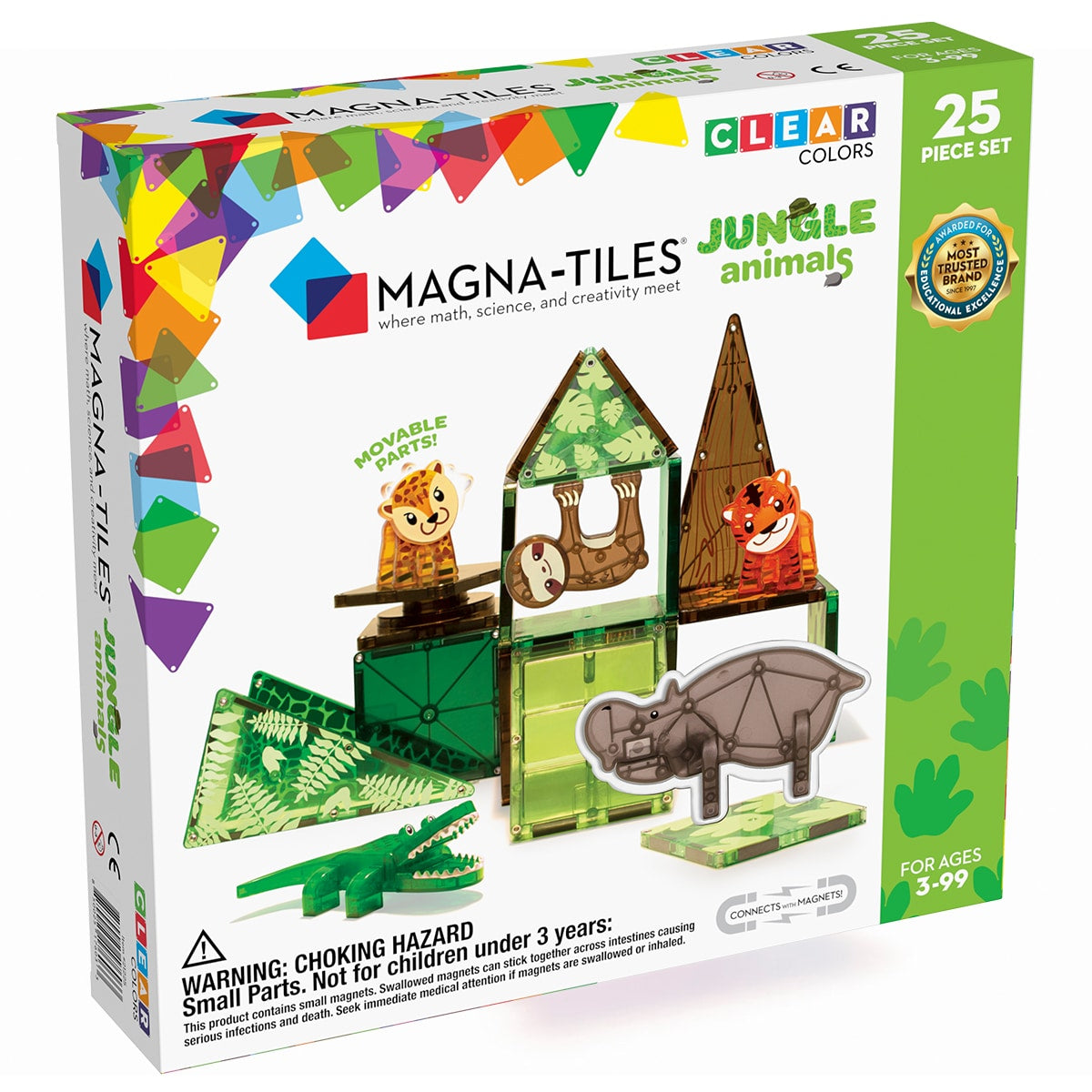 Magna-Tiles constructie - Jungle dieren 25 onderdelen