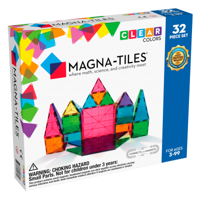 Magna-Tiles constructie - Clear colors 32 onderdelen