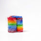 Rijgspel met grote regenboogknopen