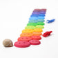 Rijgspel met grote regenboogknopen