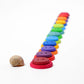 Rijgspel met grote regenboogknopen
