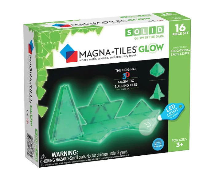 Magna-Tiles constructie - Glow in the dark 16 onderdelen