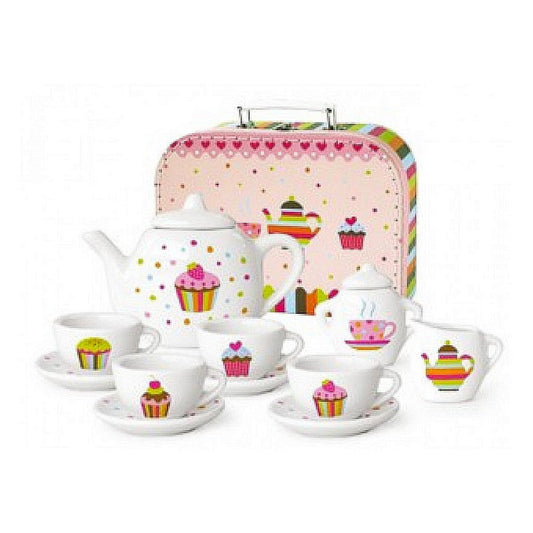 Theeservies porselein Cupcake in koffer
